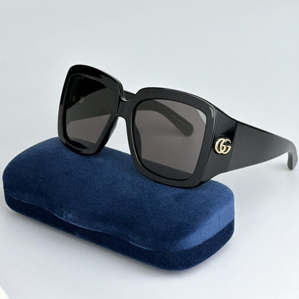 NEW Gucci GG1402S 001 Black Grey Women Square Sunglasses GG 1402S